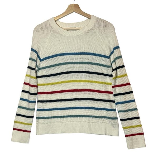 Faherty Women’s Knit Sweater Striped Cotton Cashmere Small Size Lightweight - Picture 3 of 12